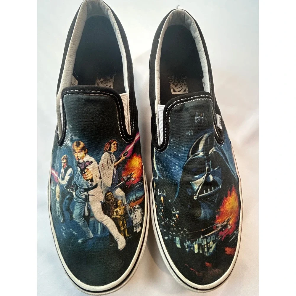 Vans Vintage Star Wars Slip On Mens 11 Black A New Hope Darth Vader Poster TC7H